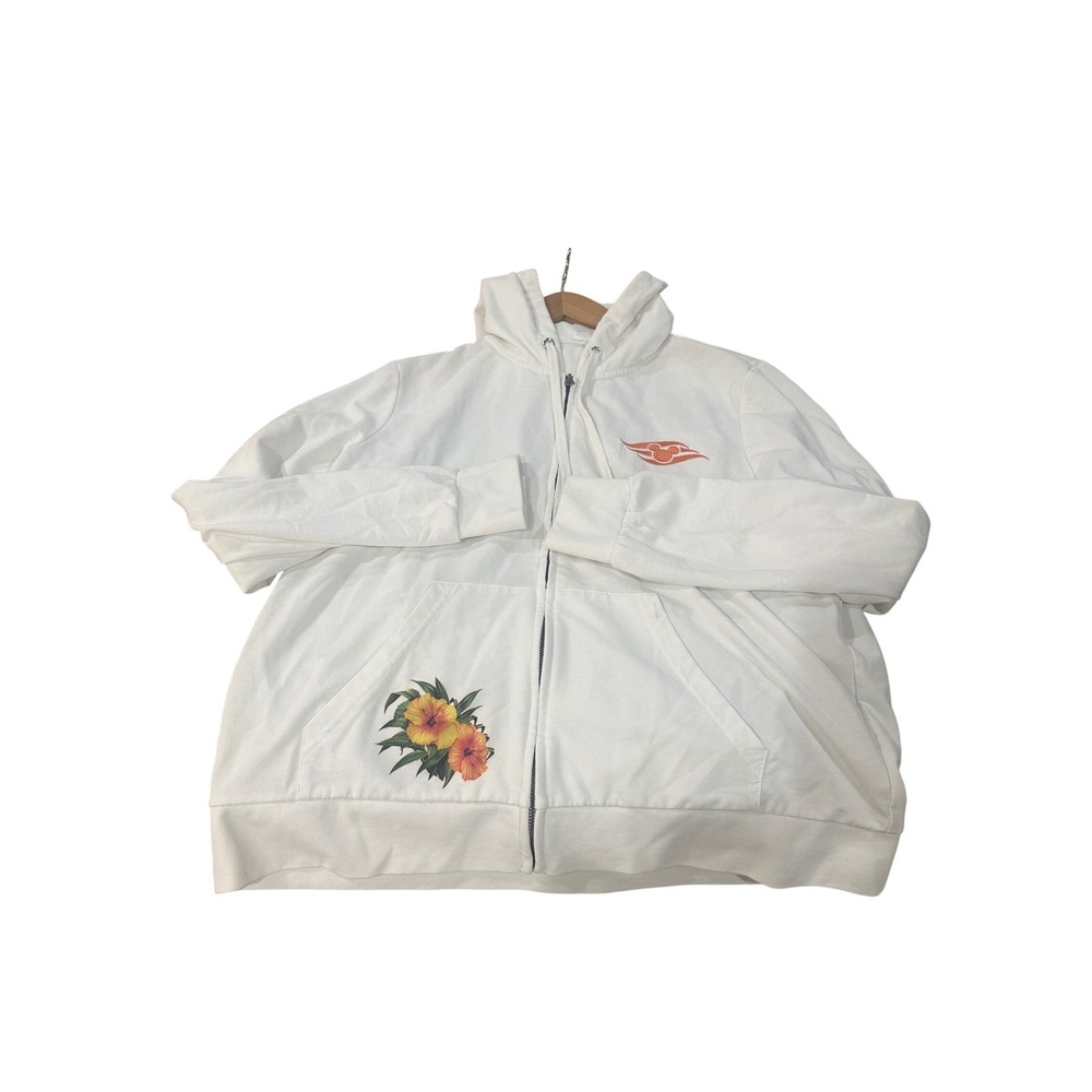 Disney Cruise Line White Full Zip Hoodie Mickey Minnie Touch of Paradise XL